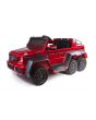 Elektrische auto Mercedes-Benz G63 6X6, LCD-scherm, bodemlicht, 2,4 GHz, 12V14AH, verwijderbare accubak, 4 X MOTOR, afstandsbediening, kunstleren stoel, EVA-wielen, FM-radio, twee pedalen, rood geverfd, Eenzitter