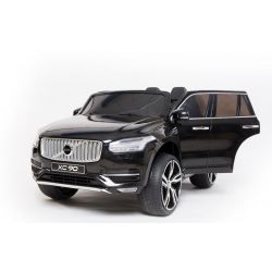 Elektrische kinderauto Volvo XC90, zwart, dubbele kunstleren  stoel, mp3-speler met USB-ingang, deuren en motorkap openen, accu 12V10Ah, EVA-wielen, geveerde assen, 2,4 GHz afstandsbediening, licentie