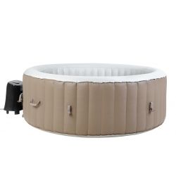 BeneoSpa NIEUW draagbare opblaasbare bubbelspa voor 6 personen, bubbelbad, jacuzzi, bruin-wit