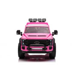 Electric Ride-On Toy Car Duty 24V roze, tweezitter, 4X4-aandrijving met krachtige 24V-motoren en vering, dubbele EVA-wielen achter,Kunstleer zitting, 2,4 GHz afstandsbediening, led-lichthelling, mp3-speler met USB-ingang, ORIGINELE licentie