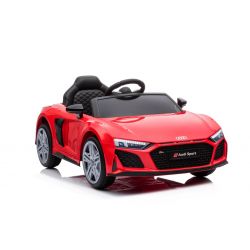 Elektrische rit op auto Audi R8 Spyder NIEUW type, rood, originele licentie, batterij aangedreven, openende deuren, kunststof stoel, 2x 25W motor, 12V batterij, 2,4 GHz afstandsbediening, soepele start, mp3-speler