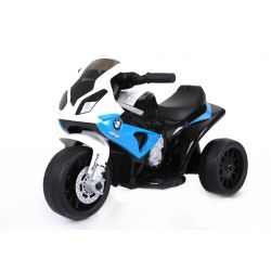 Kindermotor BMW S 1000 RR, Batterij aangedreven motorfiets, 3 wielen, Licensed, 1x Motor, 6V Accu, Blauw