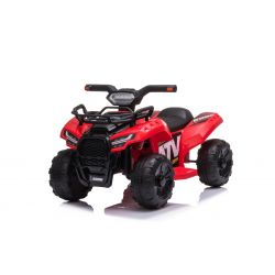 Elektrische QUAD MINI 6V, Rood, MP3-speler met USB / AUX-ingang, 1 X 25W-motor, 6V / 4Ah-batterij, functionele koplampen