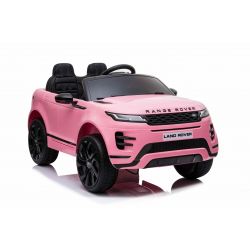 Elektrische speelgoed auto Range Rover EVOQUE, Roze, enkele kunstleer zitting, mp3-speler met USB-ingang, 4x4-aandrijving, 12V10Ah-accu, EVA-wielen, geveerde assen, sleutelstart, 2,4 GHz Bluetooth-afstandsbediening, licentie