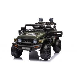 Elektrische loopauto TOYOTA FJ CRUISER met achterwielaandrijving, Groente, 12V accu, Hoog chassis, Brede zit, Achterasvering, LED-verlichting, 2,4 GHz afstandsbediening, MP3-speler met USB/AUX-ingang, Licentie