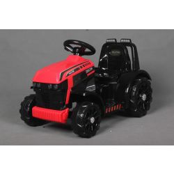 Elektrische Tractor BOER, rood, achterwielaandrijving, 6V batterij, Kunststof wielen, brede stoel, 20W Motor, Eenzitter, Stuurbediening, LED-verlichting