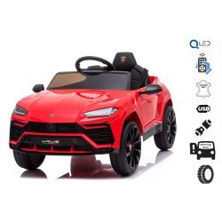 Elektrische kinderauto Lamborghini URUS kinderen elektrische auto, Rood, Originele licentie, Batterij-aangedreven, Verticaal openende deuren, 2x motor, 12 V batterij, 2,4 Ghz afstandsbediening, Zachte EVA-wielen, Vering, soft start