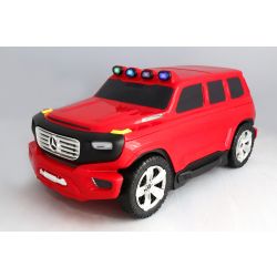 Kinderen trekken langs gelicentieerde Mercedes-Benz Ener-G-Force-bagage - rode kleine reistas