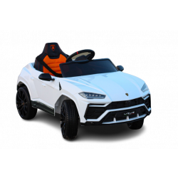 Elektrische kinderauto Lamborghini URUS kinderen elektrische auto, Wit, Originele licentie, Batterij-aangedreven, Verticaal openende deuren, 2x motor, 12 V-batterij, 2,4 Ghz-afstandsbediening, Zachte EVA-wielen, Vering, soft start