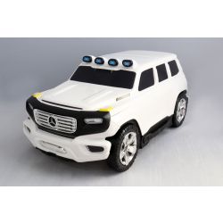 Kinderen trekken langs gelicentieerde Mercedes-Benz Ener-G-Force-bagage - witte kleine reistas