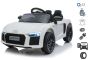 Elektrische auto kind 2 persoons Audi R8 Small, Wit, Originele licentie, Batterijvoeding, Openende deuren, 2x 35W-motor, 12 V-batterij, 2,4 Ghz-afstandsbediening, Zachte EVA-wielen, Vering, Zachte start