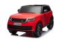 Elektrische kinderauto Range Rover model 2023, tweezitter, rood, kunstlederen stoelen, radio met USB-ingang, achterwielaandrijving met vering, 12V7AH-batterij, EVA-wielen, sleutelstarter, 2,4 GHz afstandsbediening, licentie