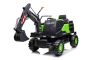 Elektrische kinderauto Volvo Excavator Graafmachine 12V met voorste graaflepel, Enkele stoel, groen, zacht kunstlederen stoel, MP3-speler met USB/TF/AUX-ingang, Achteraandrijving, 2 x 35W Motor, EVA wielen, 12V/14Ah accu, Licentie