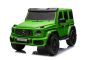 Elektrische kinderauto Mercedes-Benz G63 AMG 4x4² Tweezits 24V, groente gelakt, MP4-speler met USB/AUX-ingang, 4x4 aandrijving, 24V/7Ah Accu, 4 x 200W Motoren, EVA wielen met vering, Kunstleren stoelen, Afstandsbediening , Gelicentieerd