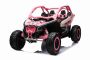 Elektrische kinderauto Can-am Maverick, Roze, tweezitter, achtervering, 2,4 Ghz afstandsbediening, draagbare batterij, 4 x 35W motoren, EVA-wielen, verstelbare bestuurdersstoel, MP3-speler met USB/SD-ingang, Licentie