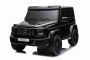 Elektrische kinderauto Mercedes-Benz G63 AMG 4x4² Tweezits 12V, zwart, MP3-speler met USB/AUX-ingang, 4x4 aandrijving, Accu 12V14Ah, EVA-wielen met vering, Kunstleren stoelen, Afstandsbediening, Licentie