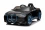 Elektrische loopauto BMW i4, zwart, 2,4 GHz afstandsbediening, USB/AUX/Bluetooth, achterwielophanging, 12V accu, LED verlichting, 2 X 25W motor, ORIGINEEL kenteken