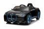 Elektrische kinderauto BMW i4, zwart, 2,4 GHz afstandsbediening, USB/AUX/Bluetooth, achterwielophanging, 12V accu, LED verlichting, 2 X 25W motor, ORIGINEEL kenteken
