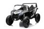 Elektrische auto voor kinderen UTV XXL 24V, wit, tweezits in leer, remschijven, krachtige motor met differentieel, led-verlichting, opblaasbare rubberen wielen met achtervering, mp3-speler met USB en bluetooth, verstelbaar stuur