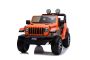 Elektrische auto voor kinderen JEEP Wrangler kinderen elektrische jeep, Oranje, Dubbele kunstleren zitting, radio met Bluetooth en USB-ingang, 4x4-aandrijving, Lithiumbatterij, EVA-wielen, verende assen, 2,4 GHz afstandsbediening, licentie