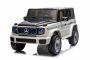 Elektrische kinderauto Mercedes-Benz EQG 12V, wit, LED-verlichte carrosseriedelen, functionele voor- en achterlichten, 2,4 GHz afstandsbediening, USB/Aux-ingang, lithiumbatterij, 2 x 35W motor, ORIGINELE licentie
