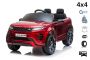 Elektrische speelgoed auto Range Rover EVOQUE, rood geverfd, enkele kunstleer zitting, mp3-speler met USB-ingang, 4x4-aandrijving, 12V10Ah-accu, EVA-wielen, geveerde assen, sleutelstart, 2,4 GHz Bluetooth-afstandsbediening, licentie