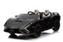 Elektrische kinderauto Lamborghini Sian 4X4, zwart, 12V, 2,4 GHz afstandsbediening, USB/AUX-ingang, Bluetooth, Vering, Verticaal openende deuren, zachte EVA-wielen, LED-verlichting, ORIGINELE licentie