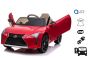 Elektrische kinderauto Lexus LC500, Rood, Originele licentie, 12V batterijvoeding, Verticaal openende deuren, 2x motor, 12V batterij, 2,4 Ghz afstandsbediening, Vering, soft start
