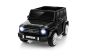 Elektrische Mercedes G-speelauto, nieuw, zwart, originele licentie, batterij-aangedreven, openslaande deuren, enkele stoel, 2 motoren, lithiumbatterij, 2,4 GHz afstandsbediening, achtervering, zachte start
