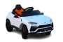 Elektrische kinderauto Lamborghini URUS kinderen elektrische auto, Wit, Originele licentie, Batterij-aangedreven, Verticaal openende deuren, 2x motor, 12 V-batterij, 2,4 Ghz-afstandsbediening, Zachte EVA-wielen, Vering, soft start