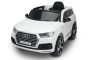 Elektrische kinderauto Audi Q7 Quattro Nieuw, Wit, Originele licentie, Batterij-aangedreven, Deuren openen, Enkele stoel, 2x motor, 12 V-batterij, 2,4 Ghz-afstandsbediening, Zachte EVA-wielen, Soepele start
