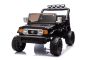 Elektrische speelgoedauto Toyota FJ Cruiser XXL met 4x4-aandrijving, gelicenseerd (tweezitter), zwart, draagbare lithiumbatterij, hoog chassis, twee zitplaatsen, achtervering, 2,4 GHz afstandsbediening, MP3-speler met Bluetooth, LED-verlichting